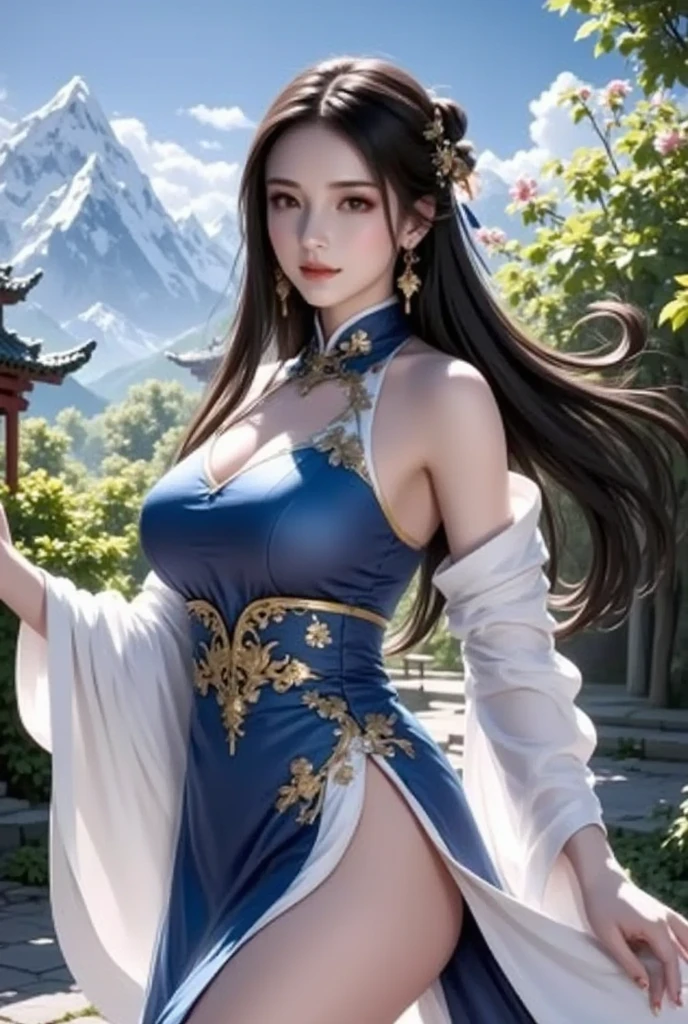 Nine Heavens Mysterious Lady Mountains, Rivers, Sun and Moon Skirt
