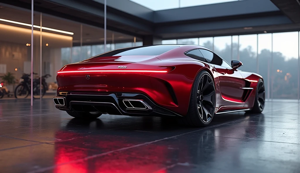 Mercedes Benz AMG 1 in brand showroom red background grey color car beautiful look