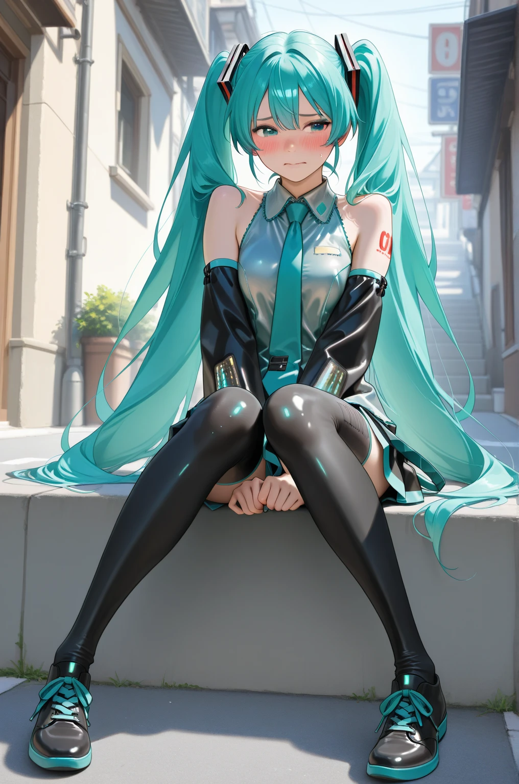 miku hatsune,Martial artist,Black tights,Shōryūken