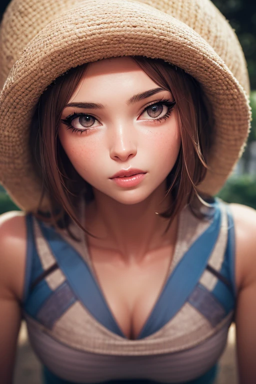 A girl with sunglasses,cute girl,beautiful detailed eyes,beautiful detailed lips,stunning face,long eyelashes,stylish outfit,modern sunglasses,confident posture,posing under the sunlight, vibrant colors,happy and energetic expression, summer vibes,blurred background,bokeh effect,high-resolution artwork,realistic style,professional painting techniques.