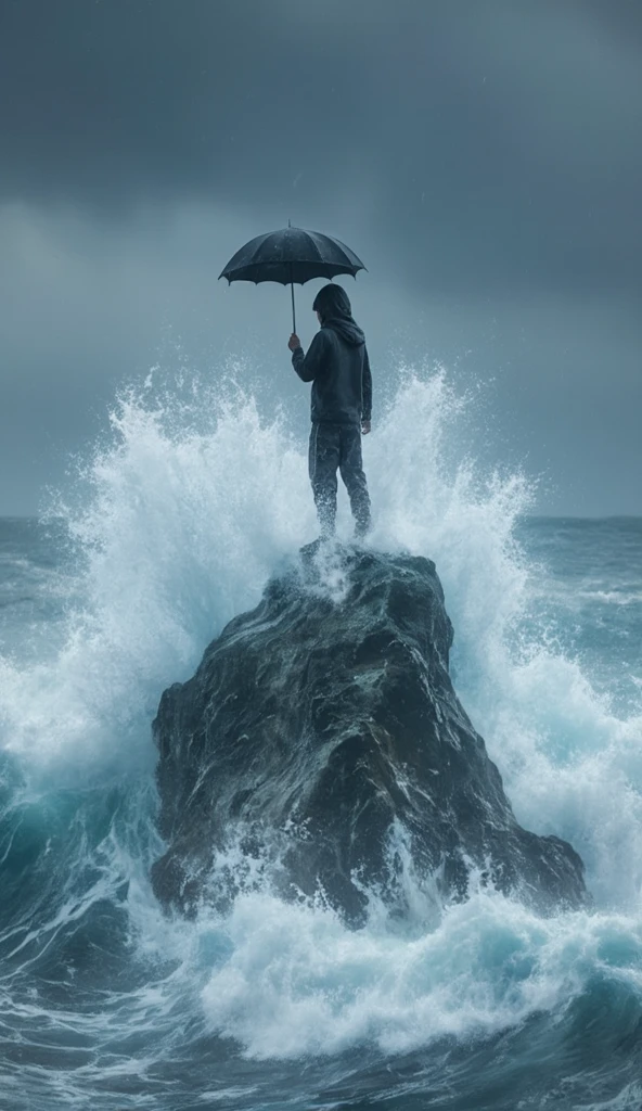 an upside-down umbrella being like a life raft