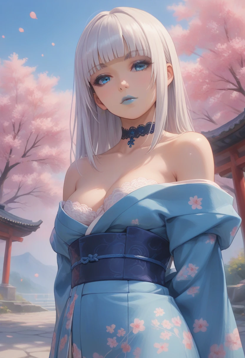 masterpiece,best quality, (Highest picture quality), (Master's work),(8K wallpaper),(Detailed face description), extremely detailed, perfect lighting,highres,reality ray tracing, Fuji Mountain,raining,standing,closeup, portrait, bra, breast,looking back 1girl,young wet girl,blue wet hair,wet fox ears,white transparent kimono, <lora:samdoesartsSamYang_offsetRightFilesize:1>