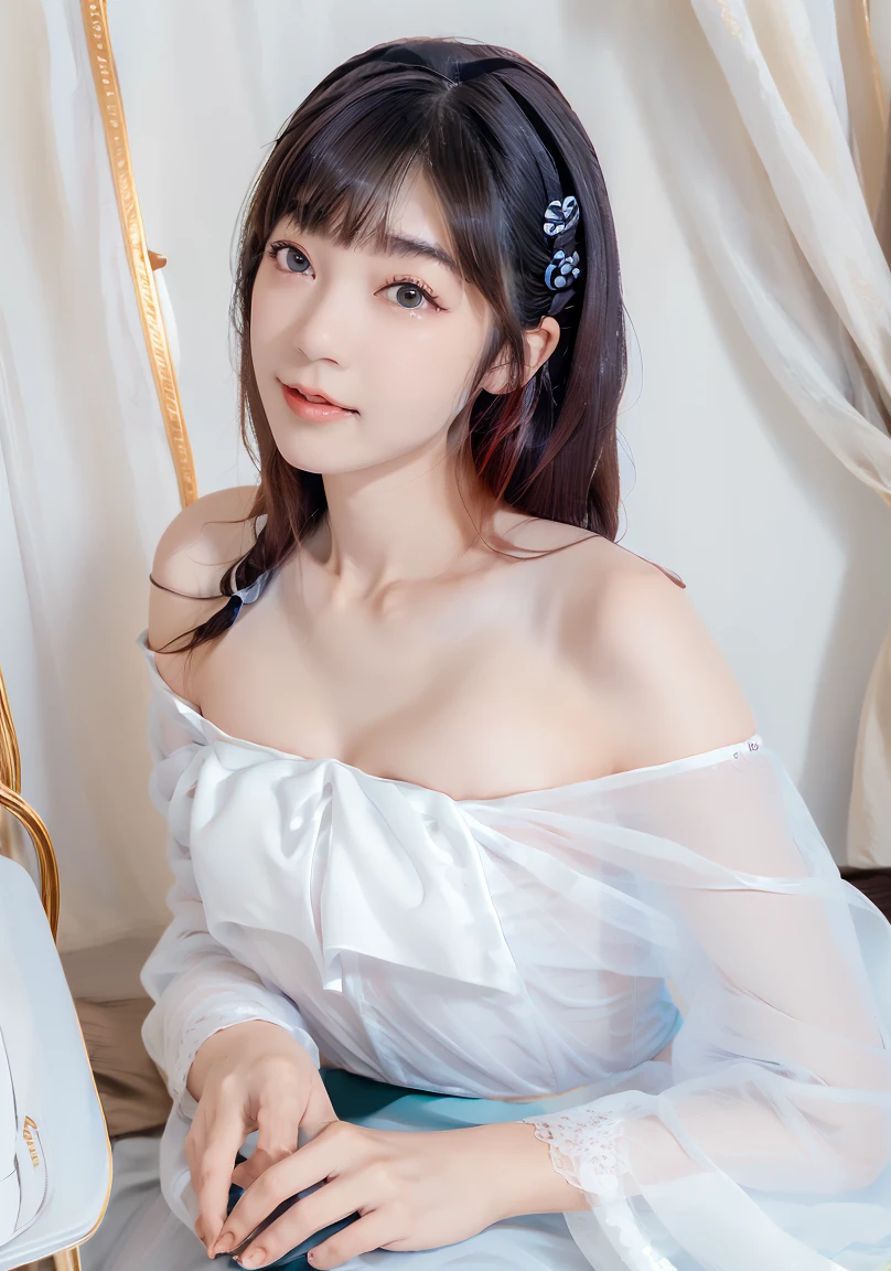 slim beautiful woman,Height 175 cm,二重まぶた,attractive collarbone,Wear a white blouse,Exposing the abdomen,Wear white super shortpose below the navel,Abdomen is flat,Slim legs