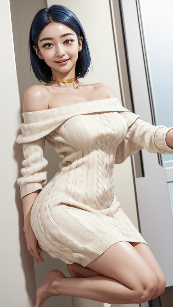 (small breasts:1.3), (perky chest:1.1), (pointed chest:1.0), (vegitable magazine cover:1.3),(from below:1.2),(from side:0.9),masterpiece, a 18yo girl, Amazing Cleavage:1.1, thin waist, big ass, Raised sexy, small breast: 1.3, posed cleavage:1.2, open mouth, have a cute grass of cute beergrass,black hair, dark green eyes, dress, bare shoulders, jewelry, collarbone, sidelocks, hairband, earrings, indoors, off shoulder sweater:1.1, arms behind back, plant, short hair with long locks, gild hairband, off-shoulder dress, sweater dress, off-shoulder sweater, red sweater, dark gord hair, big side hair, very long side hair,is rendered in (masterpiece: 1.2, best quality), with (ultra high resolution) and an exquisite (depth of field). This masterpiece is not only visually stunning but also tells,A scene of cooking in the kitchen by classroom,looking at viewer,