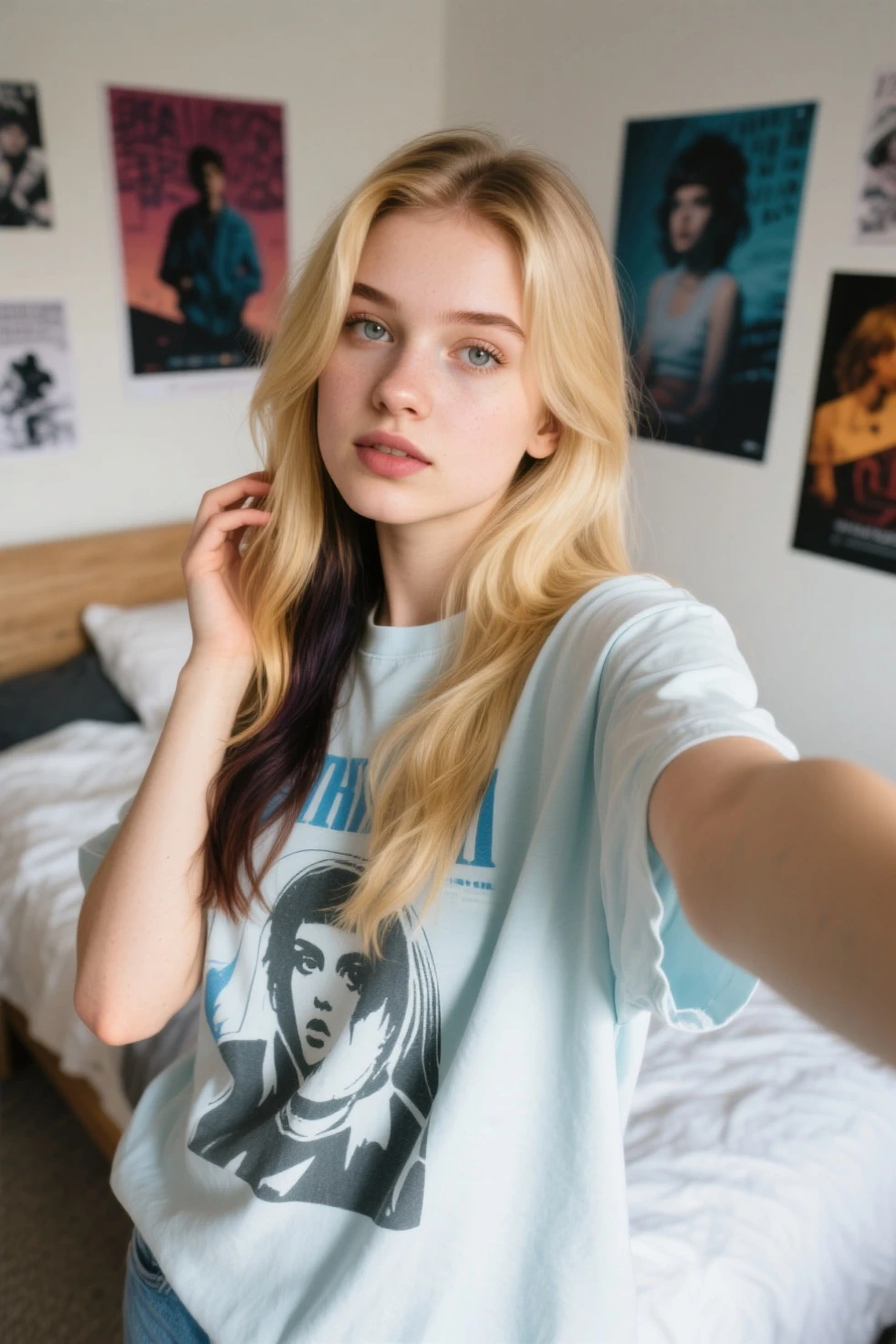 Two Girl Pale Skin With T Shirt