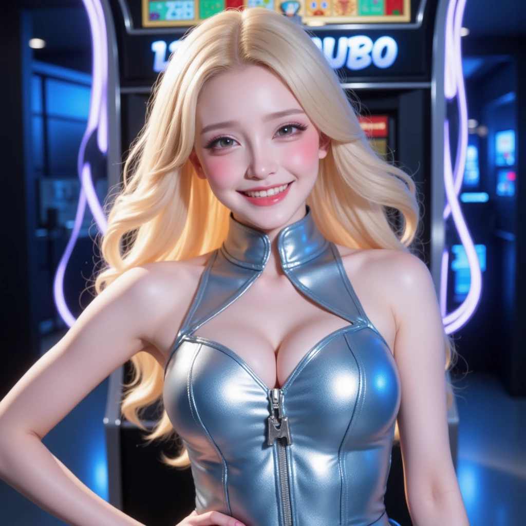 (1 lady), The beautiful, (Best quality at best:1.4), (ultra - detailed), (extremely detailed CG unified 16k), gold blonde hair, very detailed, High-definition RAW color photo, professional photoshooting, amazing face and eyes, cosmetics, (amazingly beautiful girl), ((sakagami tomoyo, taller, tall woman, NOT Dasha Taran)), ((dress, shoes bow, striped stockings, red bow, pink hat, necklace, gloves, pearl, plated snowflake brooch at hip:1.2, dark blue dress)), levitating in a cute posture (floating in the air), (She's levitating in a cosmic sea, outer space:1.3, quantum hyperspace room lacking walls, hyperspace chamber, extremely detailed background, a lot of details background, realistic background), realistic cinematic face, head to feet long wide zoomed out view, full body long view, photorealistic, ((realistic natural white gray hair style, realistic blue eyes)), gorgeous, extremely beautiful face, perfect model beauty, amazingly beautiful smile, her smile is emotive and full of joy, her teeth are visible, Highly Detailed Face and Skin Texture, Detailed Eyes, Double Eyelids, mid small breasts, Persistent Stare, Faith Trance, (mystical stare, looking eternity), (masterpiece), best quality, high resolution, depth of field, cinematic lighting, amazing legs, black combat boots, clear and well-cared skin, white gray hair:1.2