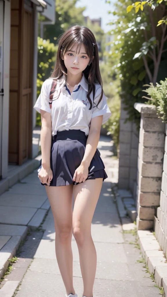{(top-quality,in 8K,32K,​masterpiece,nffsw:1.2)}},
BREAK,{{１８Year old woman:dual}},{Standing on Balcony},(Facing the front) ,(embarassed expression:A smile)), {{The skirt is rolled up by the wind}},(blush:1.3), ((Open mouth)),