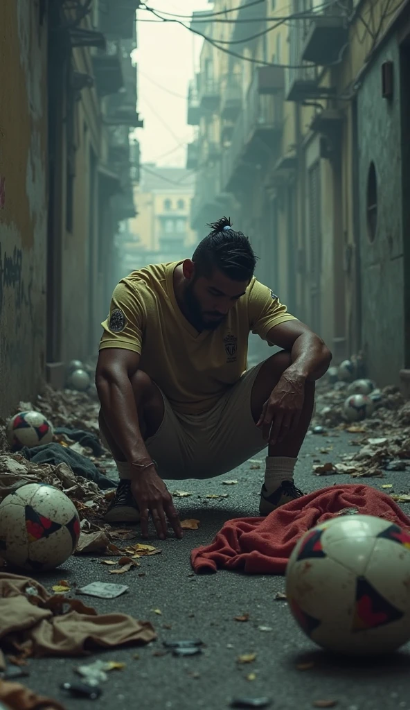 Beggar being kicked by Neymar