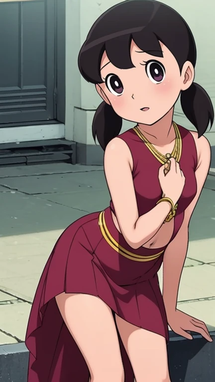 (best quality,4k,8k,highres,masterpiece:1.2) One adult woman ,shizuka, large breasts, facing the camera, in a crowded castle hall,red carpet, happy, dancing. (realistic,photorealistic,photo-realistic:1.37) studio lighting, wearing a short skirt cocktail dress, random color dress, crown, public gathering, a crowd has gathered around the woman,
