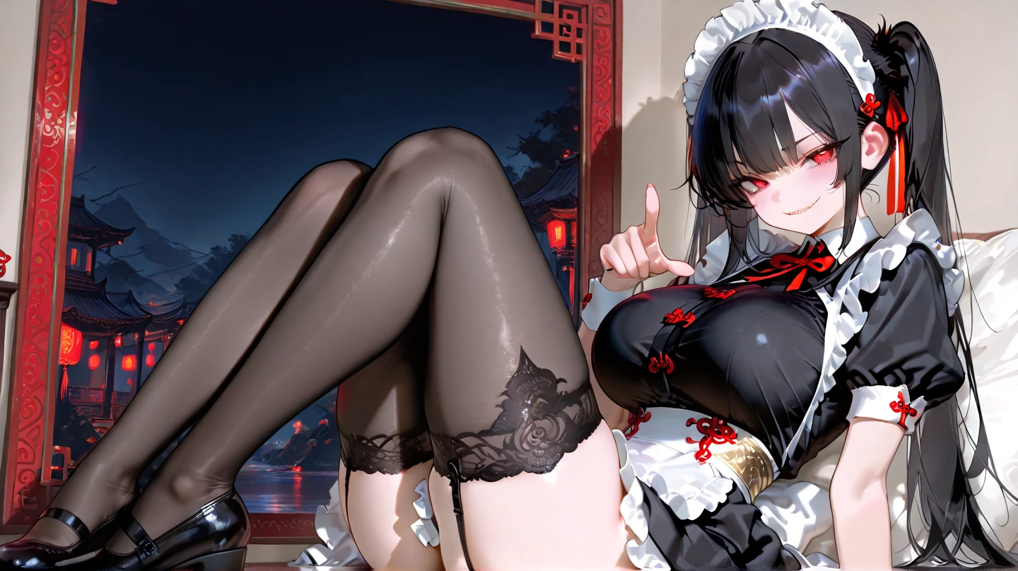 Maids cosplay gothic lolita long boots prostitution Hateful attraction Japanese sexual harassment cute Sex Shop butt basement action style Increases libido