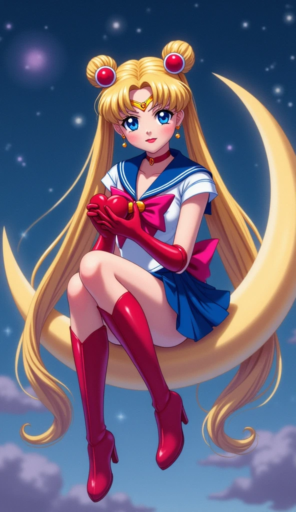 Obra maestra, Mejor calidad, absurdos, perfect anatomy, 1 chica, solo, Luna, 1990s \(Estilo\), rubia marinero luna, (little mom) de pie, sonrisa, tiro de vaquero, Uniforme Marinero Senshi, cuello marinero, Falda azul, Guantes de codo, en pose de espaldas, shows off his booty, Backward, sin tanga, big booty, ultra mini falda, (detallado:1.3), ultra high resolution, ultra detallado, Highly detallado face and skin texture, detallado eyes, double eyelids, dynamic light, (cara muy detallada) sentado con las piernas cruzadas, cruzando las piernas, show legs and booty, buen culo, muy sexy, Booty without thong