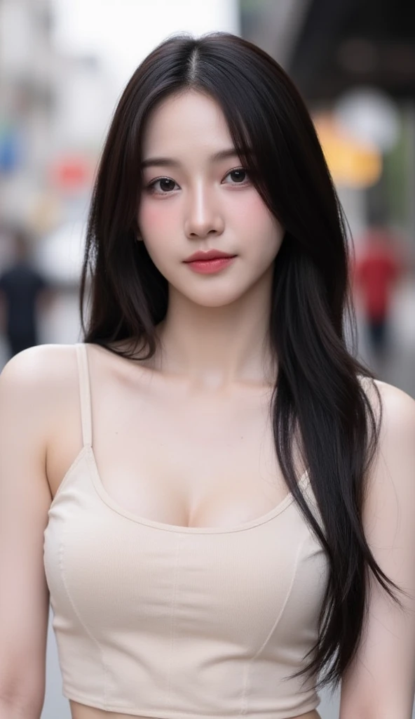 this girl taking a selfie, 8K raw photo, Best quality, 1girl, realistic,
Asian woman with black hair, coreana, asian features, young cute wan asian face, Ulzzang, asian face, a young Asian woman, white shirt, asian, AESPA, kim jennie, black hair, long black hair, blurry background, hoooooyeony, HoYeon Jung, busty famele, girl with bangs, hd, eye and face details, full lips, lipstick, (makeup), big