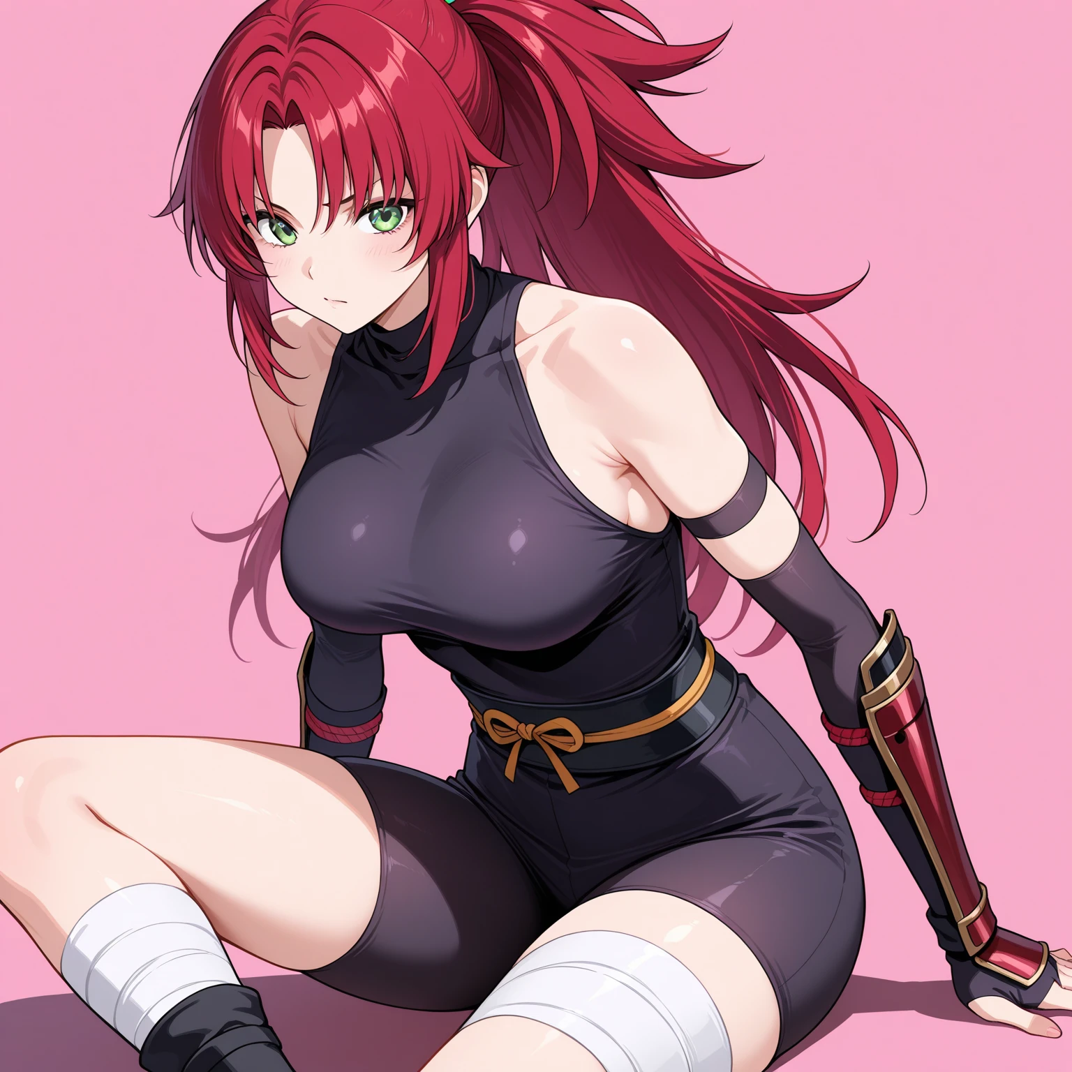 (high resolution、high quality、masterpiece)、1 Girl、Kunoichi、Female Ninja、Forest