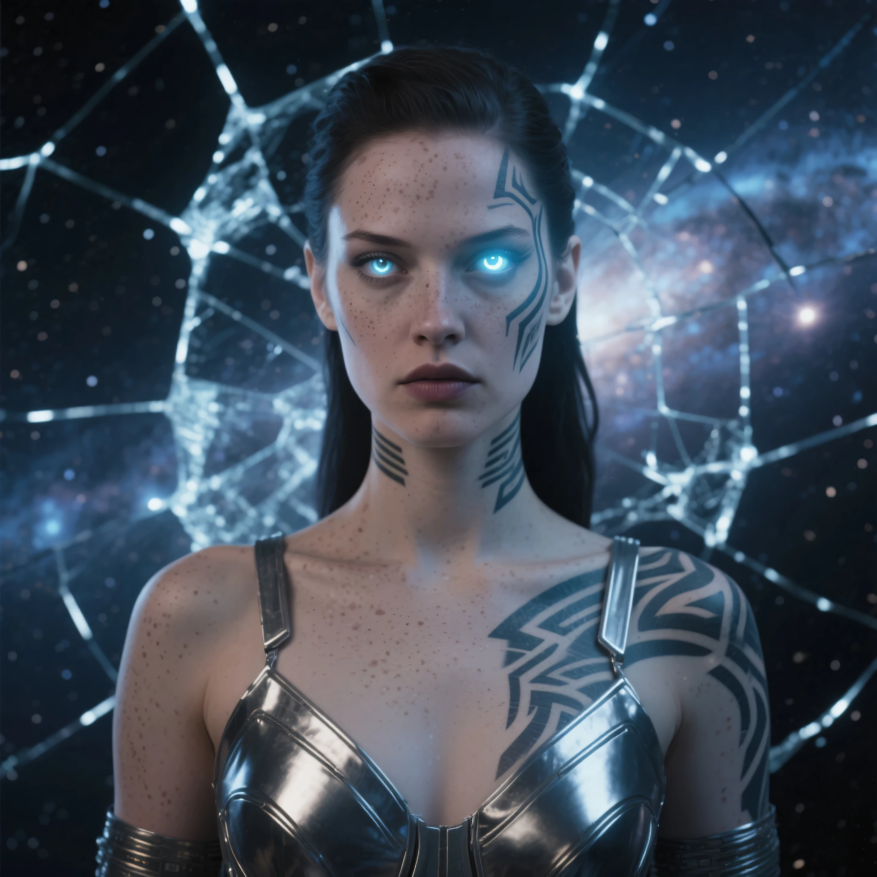 A beautiful woman twerking in space, long flowing dress, detailed face, beautiful eyes, detailed lips, long eyelashes, highly detailed, cinematic lighting, volumetric fog, nebula background, bioluminescent energy, dynamic pose, hyperrealistic, photorealistic, 8K, masterpiece