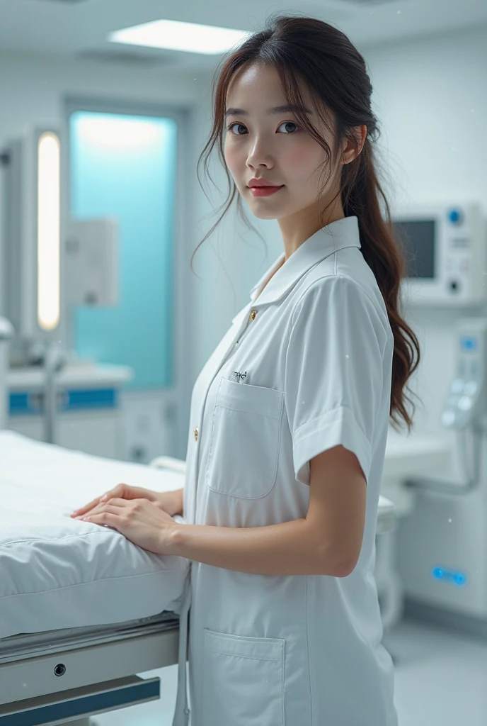 Masterpiece, best quality, 1girl, <lora:kwFemaleBeta32_v13:0.6>, nurse, hospital