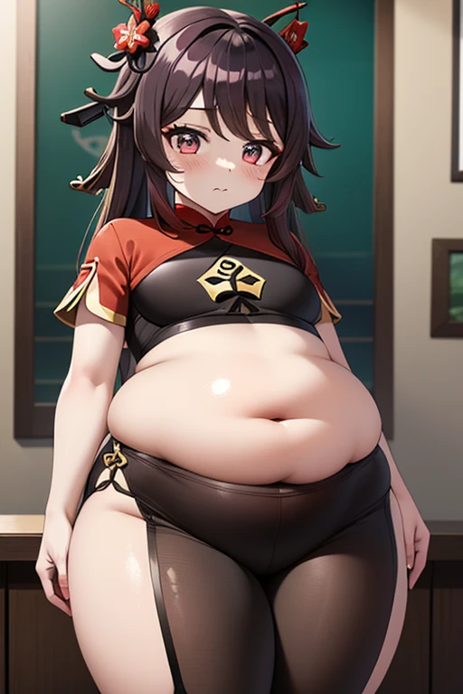 Fat, chubby, large belly,, obese, very fat, beidou, big belly, very fat, large stomach, chubby (best quality, masterpiece), thanksgiving, wearing sweater, grabbing belly, standing up, table with of food, table tons of food, lots of food, holding belly, table with food, standing, drinking beer
