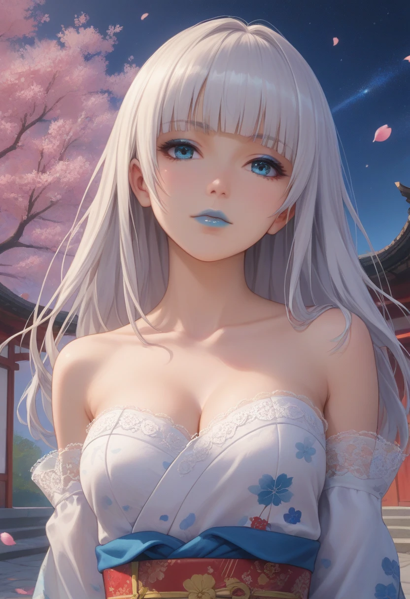 (photorealistic:1.8, highest quality:1.8,8K masterpiece:1.8,High resolution,muste piece:1.8,RAW Photos,cinematic lighting,red and purple dream colors),1 23-year-old woman,(colorful playboy bunny girl,high cut leotard,white cuffs,choker,Thigh stockings wrapped in fishnet stockings,Bunny ears,Cleavage cut),beautiful detailed blue eyes:1.7,double eyelid:1.6,beautiful skin:1.8, (looking at the camera:1.5),(photo seen from behind:1.4),( midium Hair:1.2,beautiful shining white hair:1.5), expression(Gentle Smile:1.3,face turns red:1.3),(Moderate chest:1.3), Pause(Seductive pose:1.5), background(A bright forest with blooming flowers),(detailed perfect face),anatomically correct,correct move:1.5,correct foot:1.5,Best ratio 4 fingers and 1 thumb,(cameltoe),No split screen
