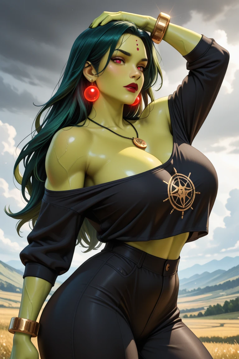 Gamora has large breasts
