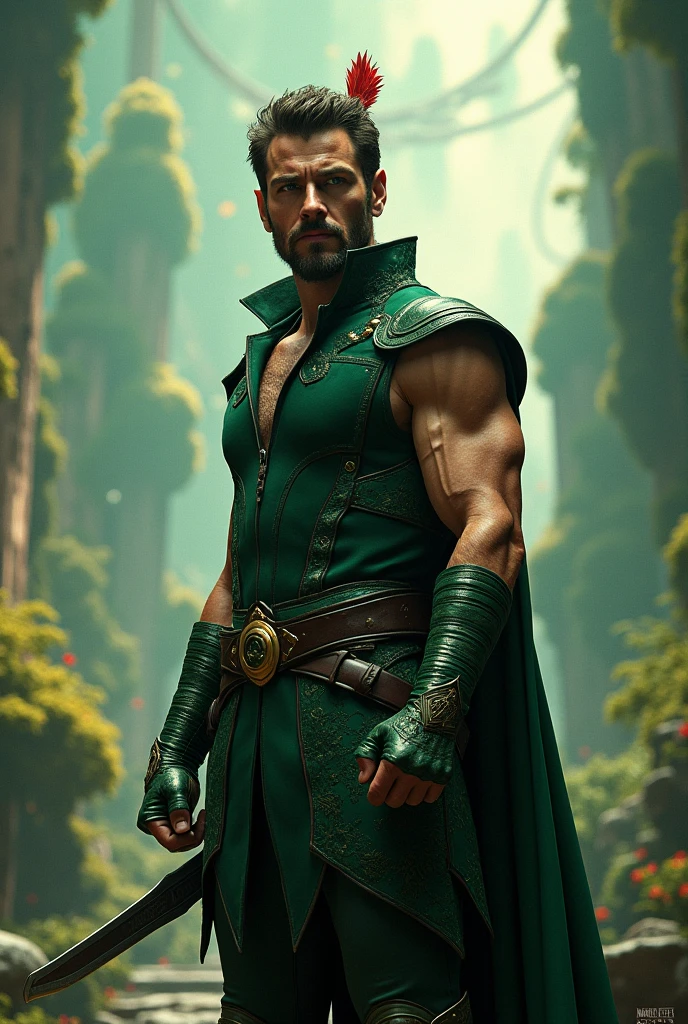 Henry Cavill as Slytherin wearing the 3 Death Talismans