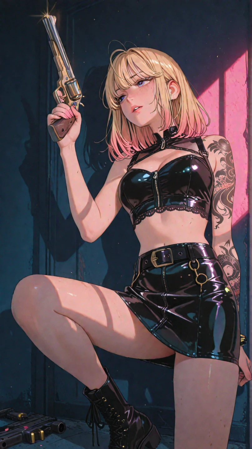 masterpiece. Billie Elish , . . (perfect quality ).. (oily skin) . . vibrator . Thick collar. . Sexy . bDSM slave. . drooling. . . high heels. . .. Ballgag . Latex bikini