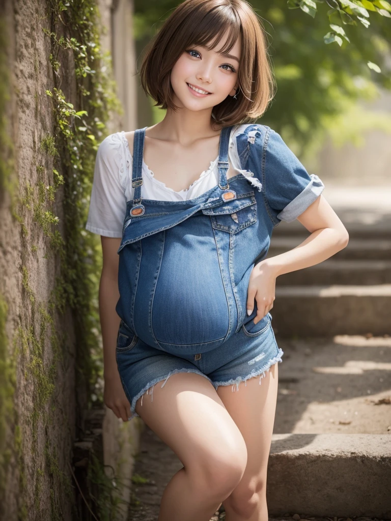 UHD, retina, masterpiece, ccurate, anatomically correct, textured skin, super detail, high details, high quality, award winning, best quality, highres, 1080P, HD, 4K, 8k, 16k、blue sea、Wide sky、Deep sandy beach、Cute Girls、(Denim overalls on the upper body:1.2)、Sunburn mark、Lay a sheet on the beach、Resting on the seat、Clearly defined pussy line:1.2、In heat, put your fingertips between your legs:1.5,((((very small flat chest))))、Beautiful pussy lines:1.2、(She takes off her lower body and shows us her beautiful pussy line.:1.5),((Pregnant women:1.1)),