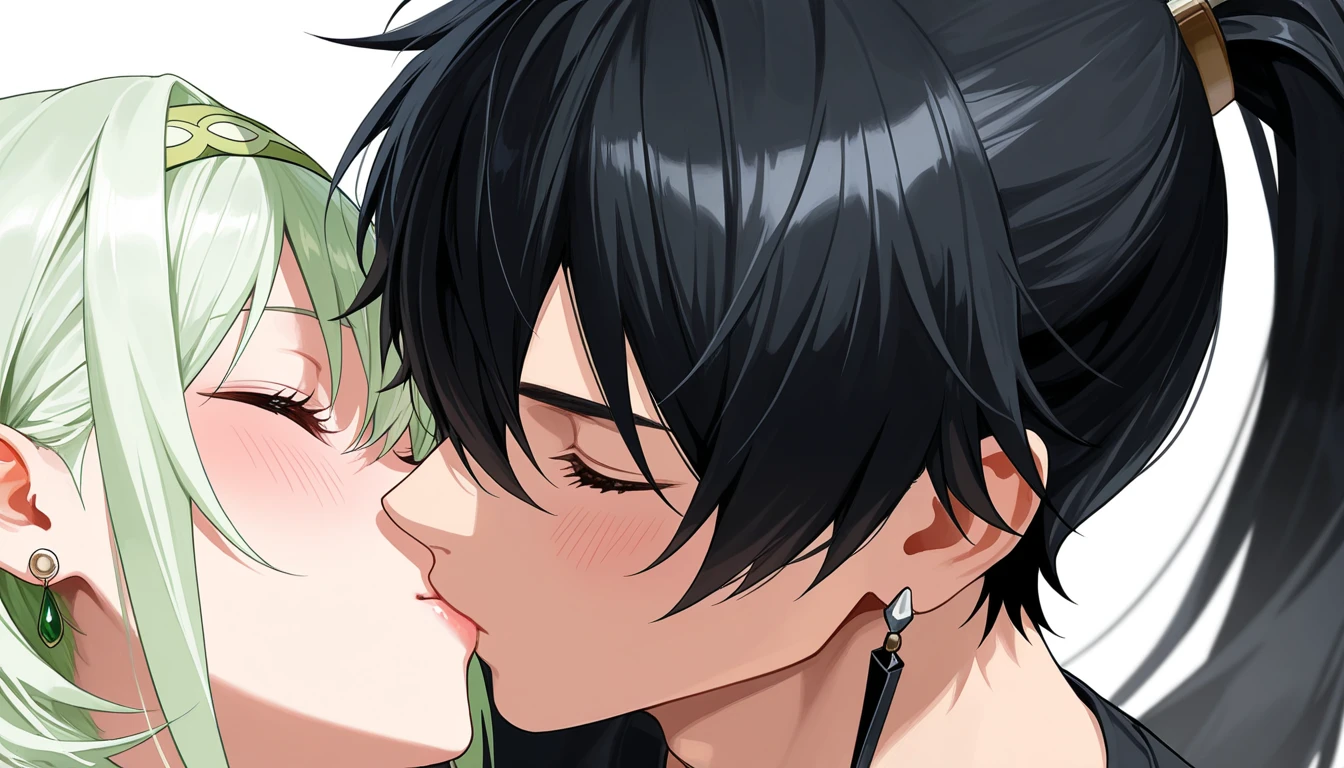 himeno, himeno(Chainsaw Man), 1girl 1boy, mature female, mature, Adult, black hair, short hair, eyepatch, very full lips, injected lips, blowjob lips, blush, aroused, in heat, sweat, Villains, flashing her tits to the viewer, focus on face, curved pose, superdeep, deepthroat, throat fuck, cum, fellatio, ass up, cum, side view, looking up, orgasm, throat bulge, close-up, jungle, Night, Dark, from side, masterpiece, Top animation quality, Top image quality,