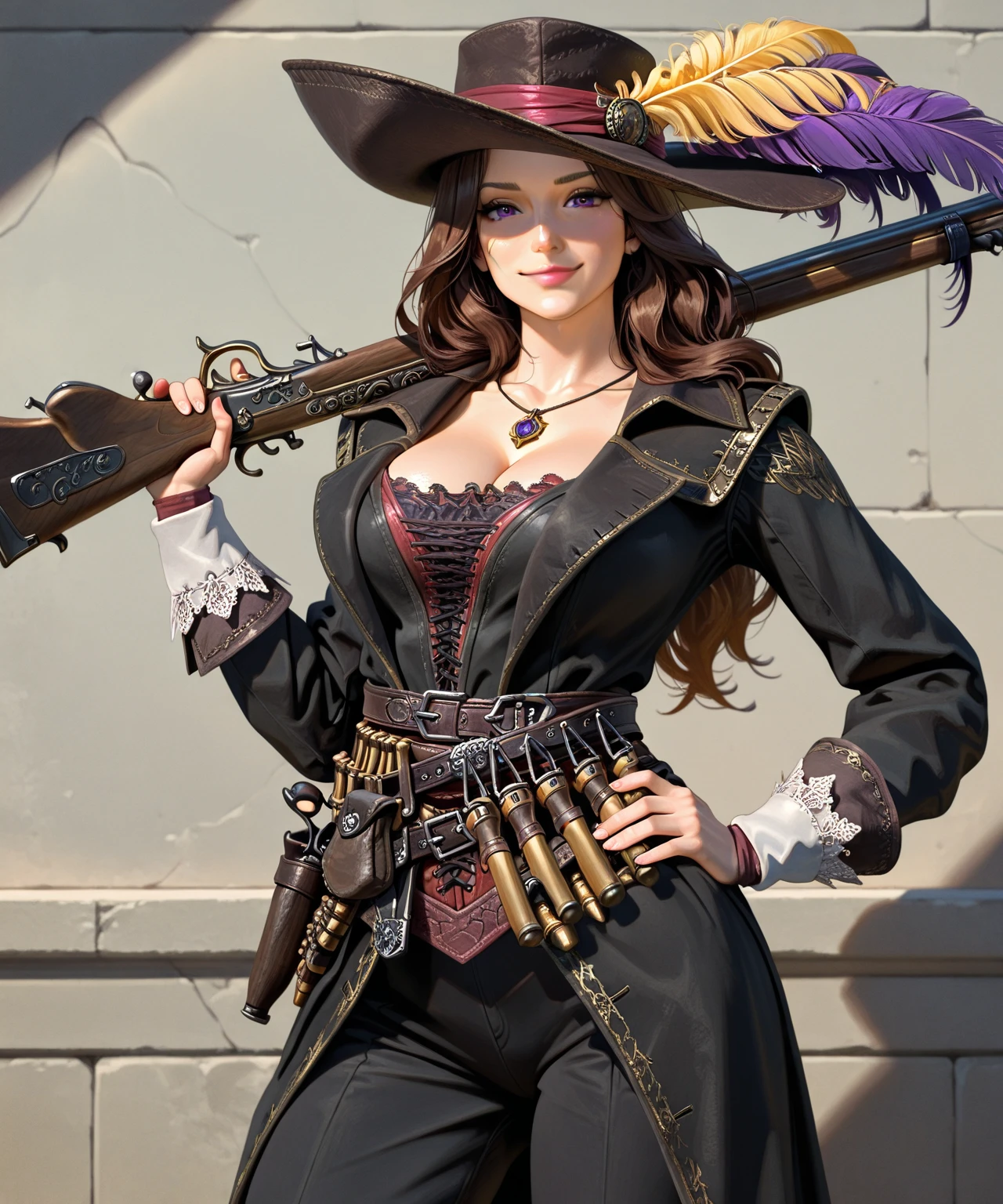 old pirate gun concept, pistol, knife.