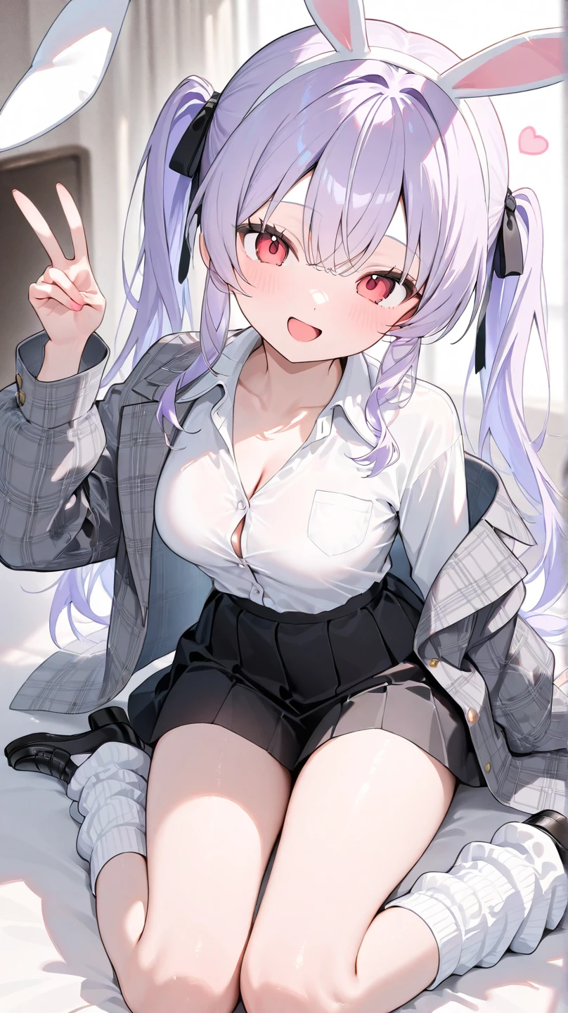 (masterpiece)、highest quality、official art、Virtual YouTuber、8K、ultra high resolution、detailed、very CG:1.37、game CG:1.37、sharp focus、Written in depth、anime感:1.37、So that the whole body is reflected、(one person:1.3、solo:1.3、tall、young woman、 Ideal body shape、perfect waist、white skin、show your belly button)、anime、girls front line style、(Wolf ears、high ponytail、bangs、gray hair、hair that shines in natural light、messy hair、Ahoge、pink eyes)、wearing a collar:1.3、zip up hoodie:1.3、belt、suspenders、belt、garter、sheer skirt:1.3、tights_stockings:1.3、He wears black gloves on both hands.:1.3、boots、close:1.3、open your mouth a little、stick out tongue、blush、sexual excitement、It's a little hard to breathe、shyness、wet、Stuffy、Sexy、cute、sit、leaning forward、Putting both hands on、soft light、less exposed:1.3