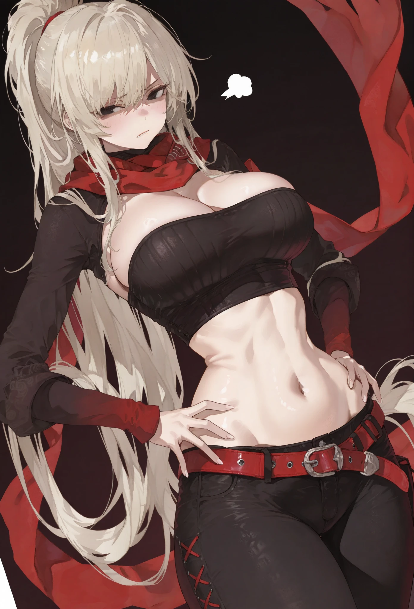 <lora:artoriaLancerAlterFate_v10:0.8> artoria pendragon \(lancer alter\) \(fate\), 1girl, underboob, ribbed_leotard, black clothes, wide hips