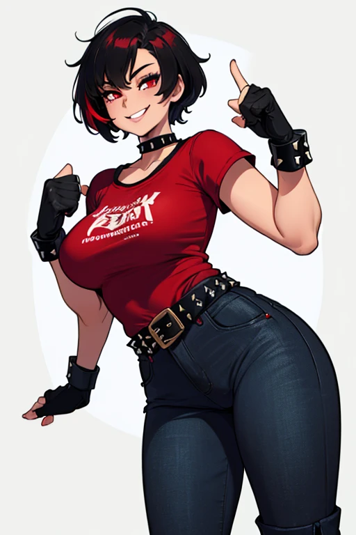 femboy, cute, with brown eyes, some jordans, a muscular black woman with gold, transparent, tight black pants, a huge penis, a huge ass, straight black hair, Posing for a photo in New York City