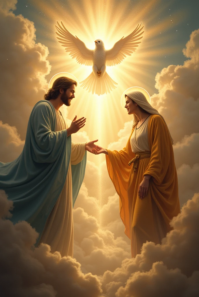 Joseph and Mary mother of baby Jesus illuminated sky star with several angels city egypt