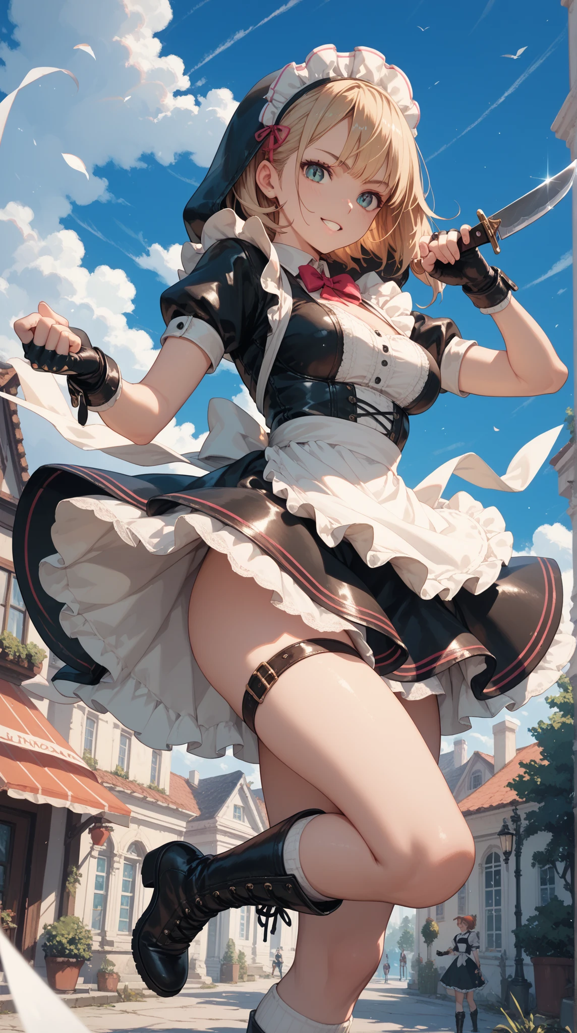 (RAW photo:1.2, photorealistic:1.3), masterpiece:1.4, best quality:1.3, Highest details:1.3, beautiful and aesthetic, extremely detailed CG unity 8k wallpaper,( vibrant colors:1.1), high resolution, see-through white short dress and a bow tie, anime visual of a cute girl, official character art, anime girl, official art, single character full body, anime full body illustration, full body portrait of a short!, female anime character, as an anime character, a-1 pictures, full body with costume, rei hiroe, anime best girl, blond bob hair, on the stage, dynamic pose, dancing, smile, stained panties, pee stained panties, panties