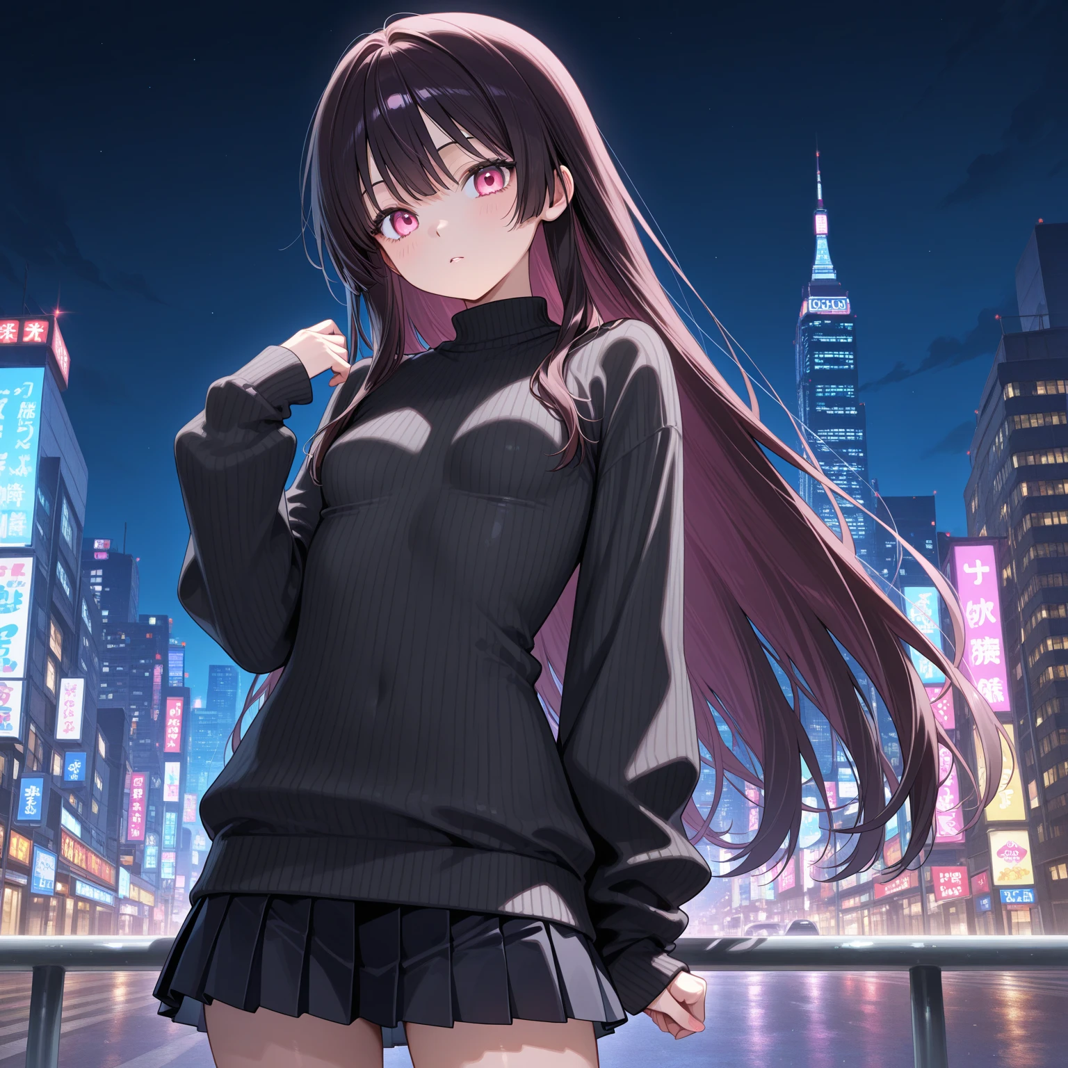 masterpiece, best quality, HuTaoV4, 1girl, solo, blush, twintails, long hair, hair between eyes, ((streetwear clothes)), city, outdoors, night, movie poster, extremely detailed 8K, smooth, high resolution, ultra quality, cinematic lighting, ambient occlusion, hd, 2k, 4k, 8k, 16k, extremely detailed anime, detailed faces, perfect composition, wide shot, atmospheric lighting, very sexy, lift skirt, random low back angle, uncensored, nsfw, sin censura, tongue out, ahegao