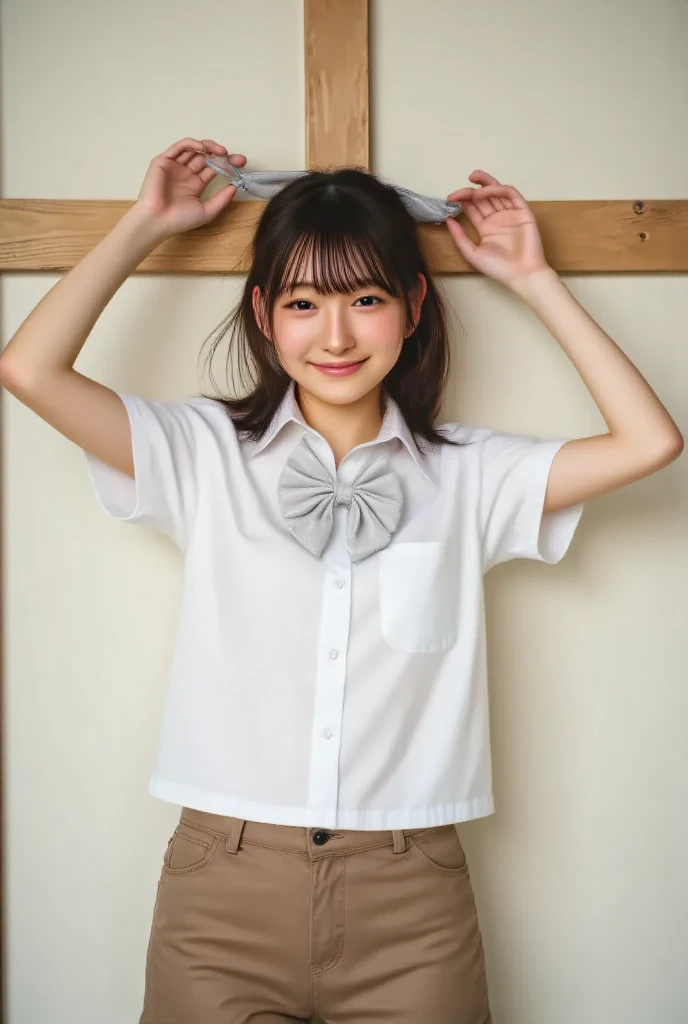 ((smile))、Confused、RAW Photos、(((The ultimate portrait masterpiece)))、((The cutest girl in the world:1.4))、1 girl、12 years old、Japanese、Cute face、((Silky Hair))、(A high ponytail tied with a ribbon:1.4)、((Super huge breasts:0.7))、((Eyes that shine like jewels))、Glowing Skin、(I can see your beautiful vagina.:1.3)、((Crotch from the front))、eyeliner、Beautiful Bangs、Hair between the eyes、((solve、High resolution))、Detailed Background、8 KUHD、Digital SLR、Soft Light、high solve、Film Grain、Fujifilm XT3、Shallow depth of field、自然なSoft Light、Narrow waist,(Beautiful girl with sparkling eyes:1.3),(A big bust that seems to burst:1),(Sometimes I squat so I can see my pussy line:0.6),(Very beautiful pussy line:1.2),(Skirt Lift:1.5),(Nurse in the nurse&#39;s office)