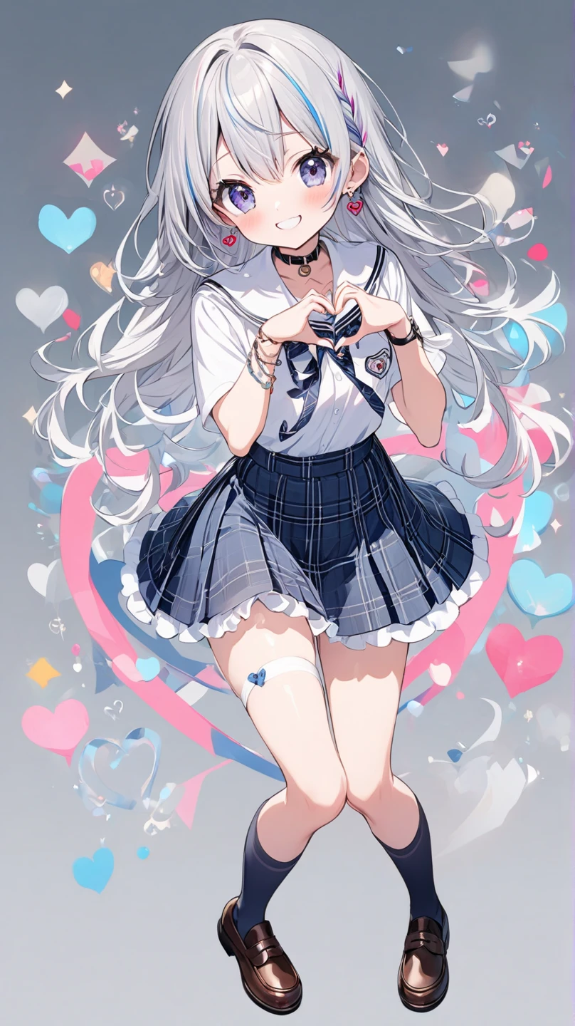 mixed_artwork style, 1 girl, standing alone, hands, beautiful woman, Asian, thick, short white blouse tied, short shorts, ptinta eyes, white hair ptinta locks, twin tails, star and heart touch, ink, realistic, textures, 8K, perfect hand, perfect anatomy, Profile, visible curves 