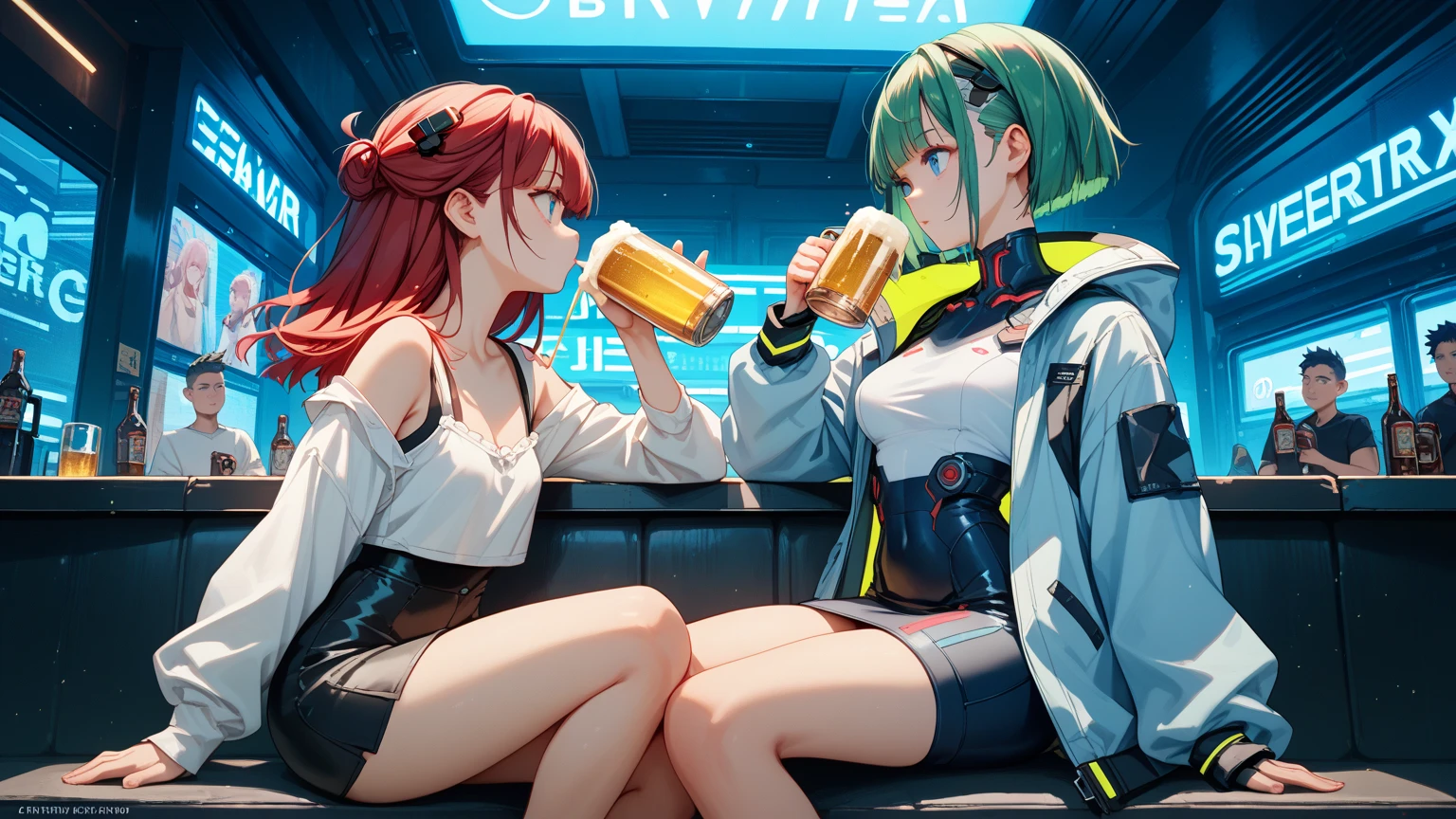 Anime characters posing for photos in sexy costumes, double tails, twintails white_mitts, azur lane style, anime maids riding early tanks, A scene from the《azur lane》videogame, WLOP and Sakimichan, 《azur lane》role, pixiv 3dcg, Kantai collection style, small curvaceous loli, the cute sexy ass