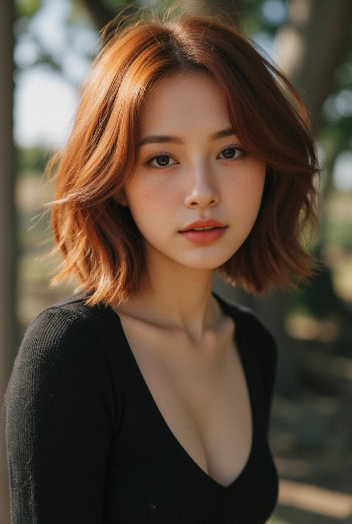 photo of a gorgeous young girl with red hair in a flattering green dress, in the style of stefan kostic, realistic, sharp focus, 8k high definition, insanely detailed, intricate, elegant, art by stanley lau and artgerm