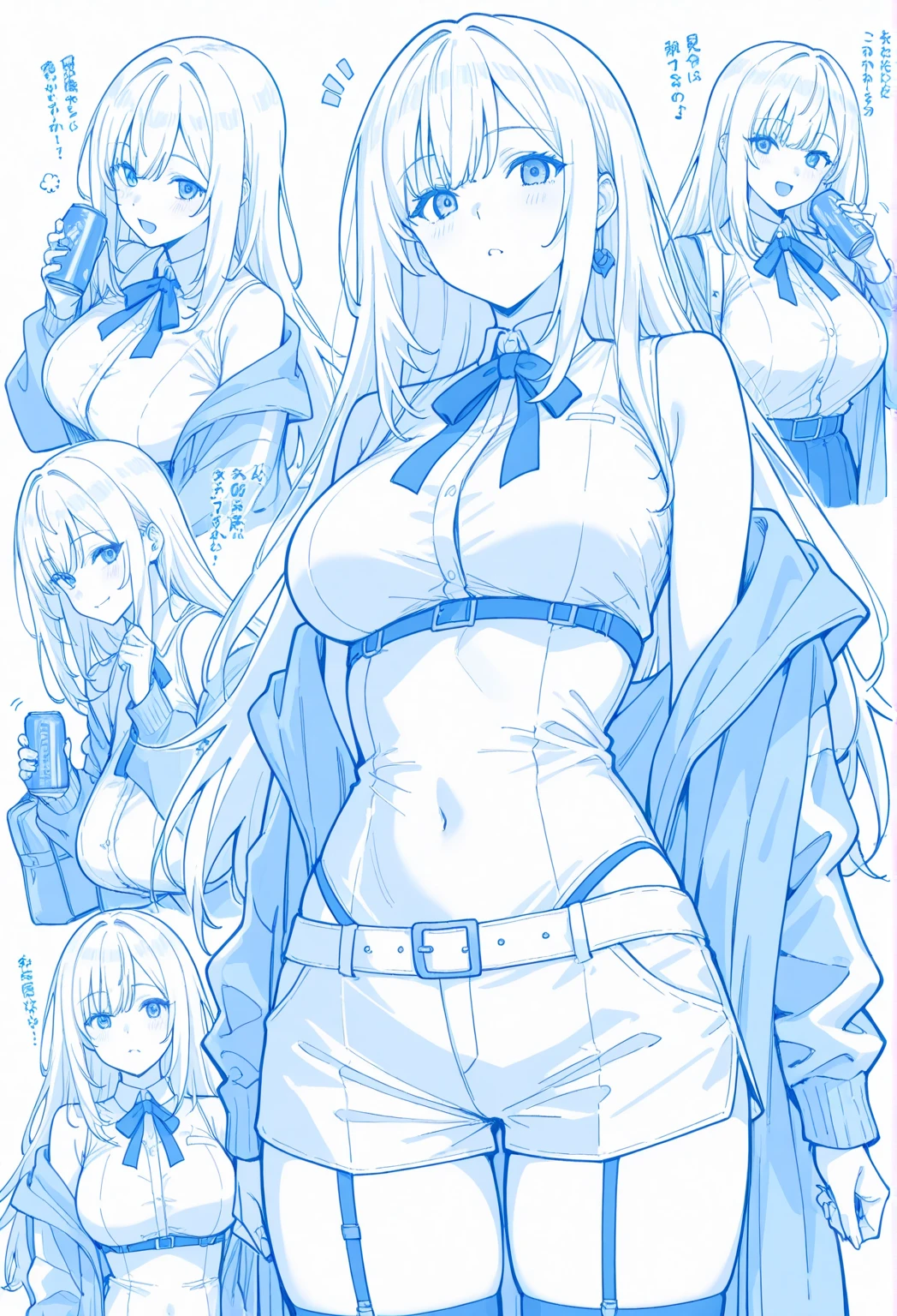 Garotas, model sheet, organizado.