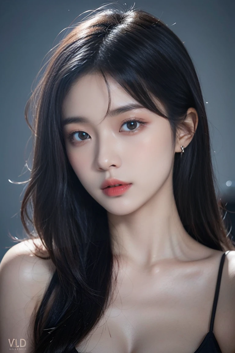 cinematic photo 1girl,breasts,brown eyes,(black long straight hair:1.2),collarbone,(upper body:1.2),(large breasts:1.4),looking at viewer,8k uhd,dslr,soft lighting,high quality,film grain,Fujifilm XT3,outdoors,photorealistic,realistic,solo,upper body,richly defined face,dewy skin,products shot,(high detailed skin:1.2),detailed face and eyes,natural skin texture,highly detailed skin,textured skin,skin pores,imperfect skin,visible skin detail,detailed skin texture,shirt,pink dress,<lora:Velociraptor Teresa V1:0.5>,
