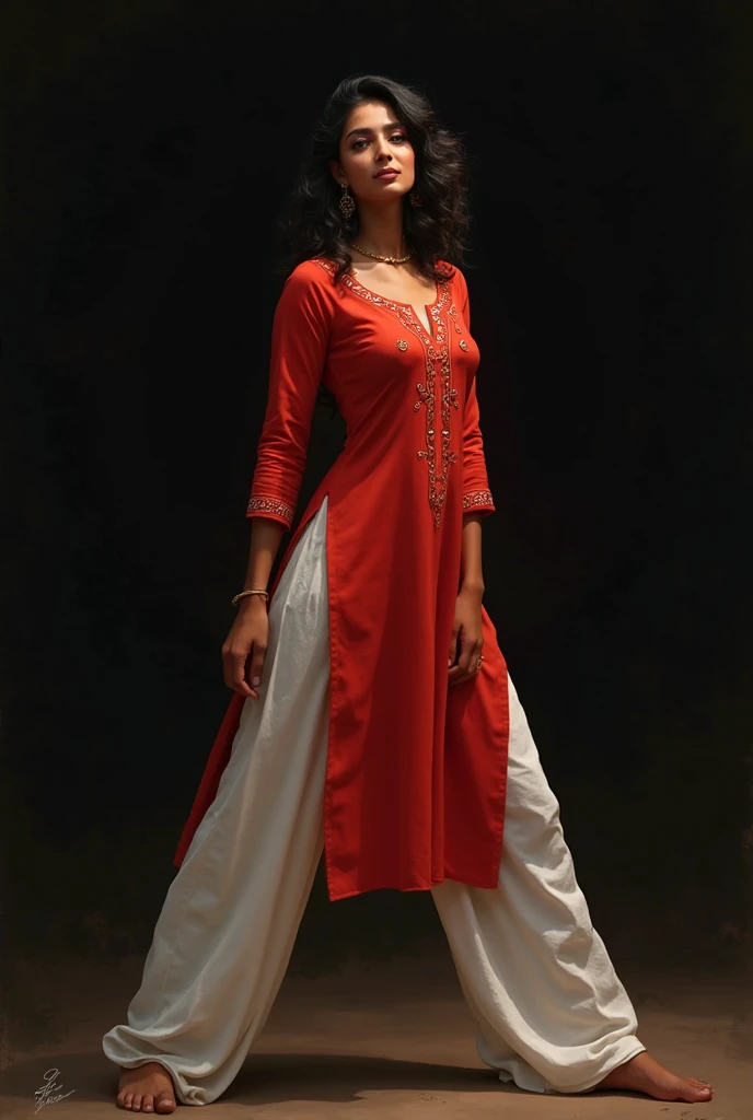 (full body shot), (inspired by Amy Jackson), A beautiful Indian women wearing a net kurta, (knee length kurta, laces kurta, net sleeve, skinny salwar), perky breasts, deep neck, Indian outfits, beautiful suit, gorgeous looking, ultra detailed face, red lips, high heel, high quality picture, candid picture, ultra detailed face, realistic face, Indian outfits, Indian traditional, elegant costumes, ,1 girl