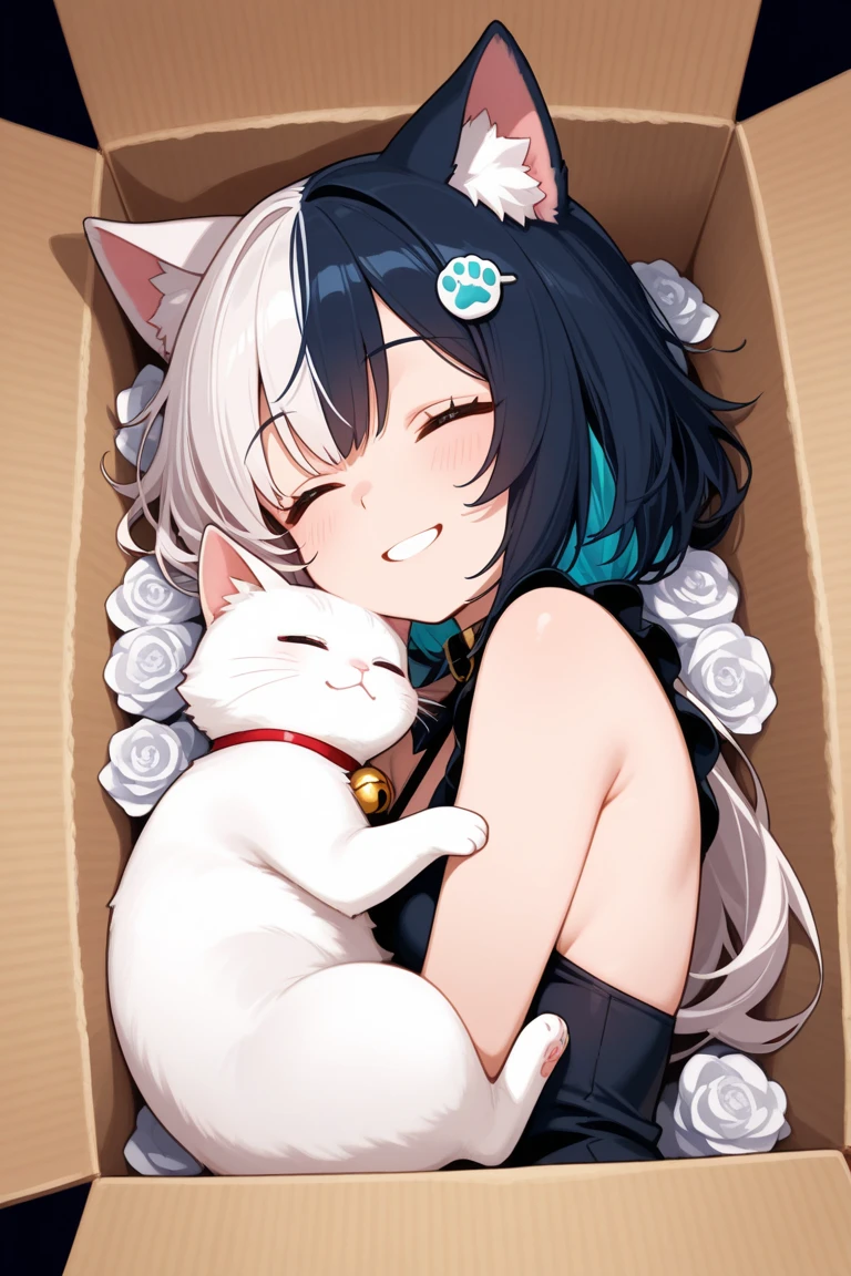 Cat Girl, White, fluffig, regen