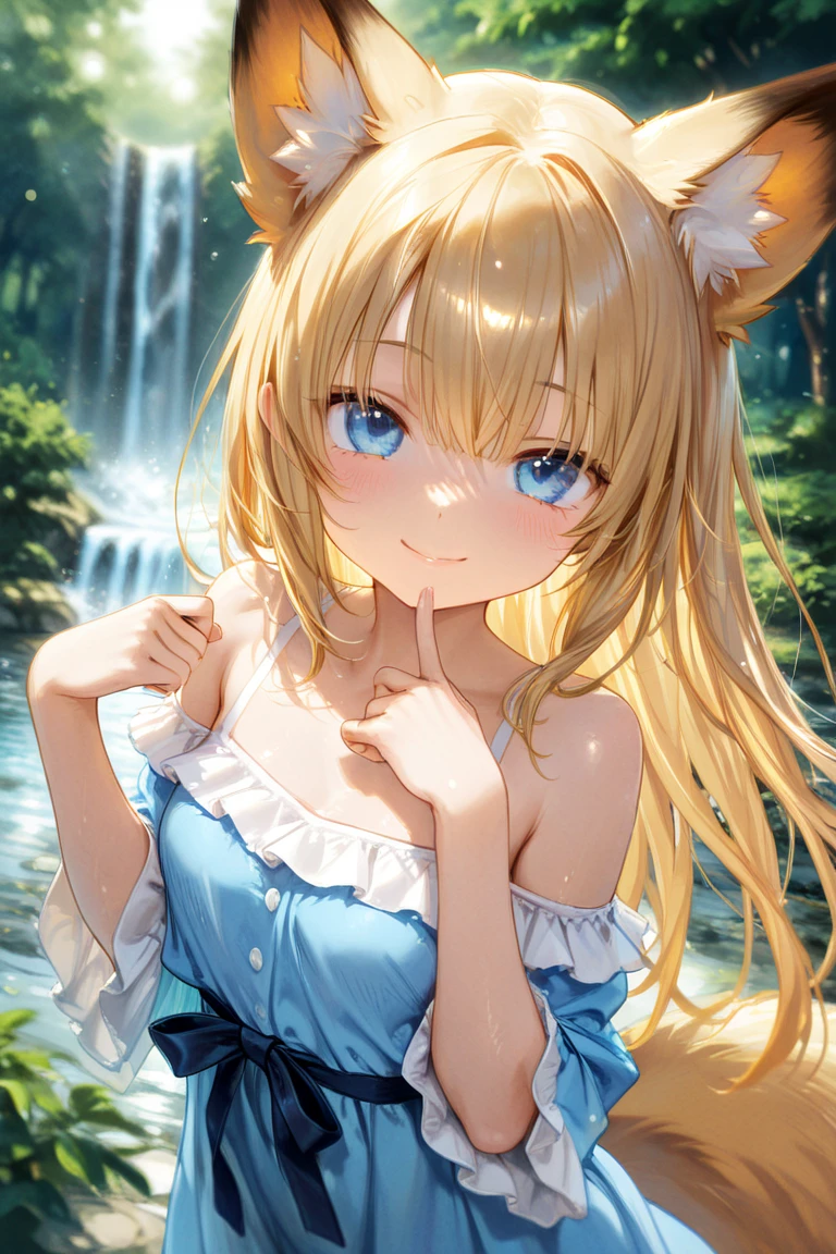（cat ears）, （（deep-set, captivating, enigmatic,darkorange eyes））、（blonde hair） 、absurdly long hair、happy
、large breasts、see through、cameltoe、Girl in an anime collar, Long necklaces and earrings, In the style of a tranquil garden landscape, colorful animation stills, Masami Teraoka, aquamarine, paul gauguin, Embry style, Honest portrayal
