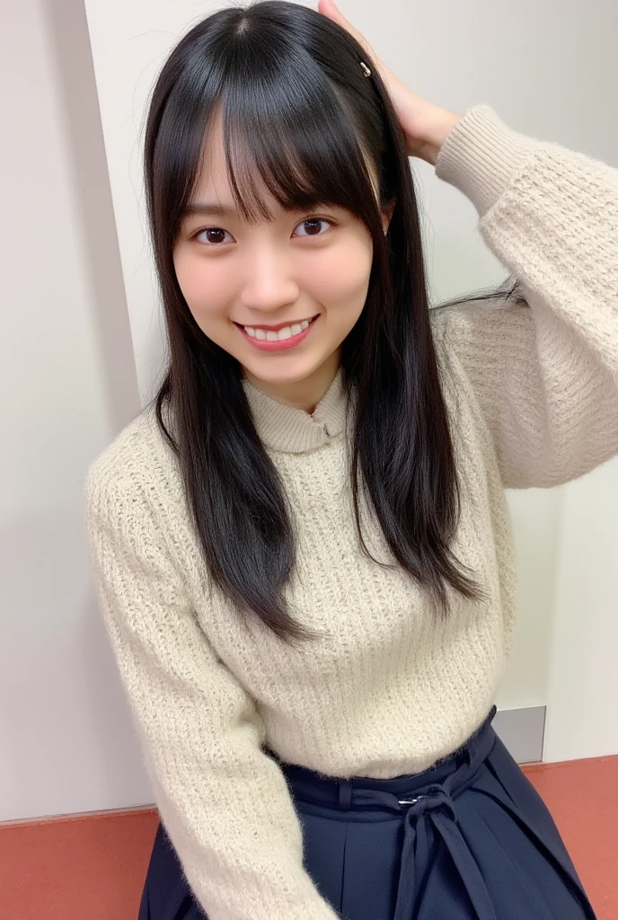 highest quality, Ultra-high resolution, Highly detailed skin, Physically Based Rendering, Look Down,(((A Japanese woman in her twenties is on all fours, leaning forward.,、Not wearing underwear, Large Breasts, Nipplesも見える, from the front))),(topless),(Beautiful background:1.2), (Cleavage), (Nipples), open chest shirt