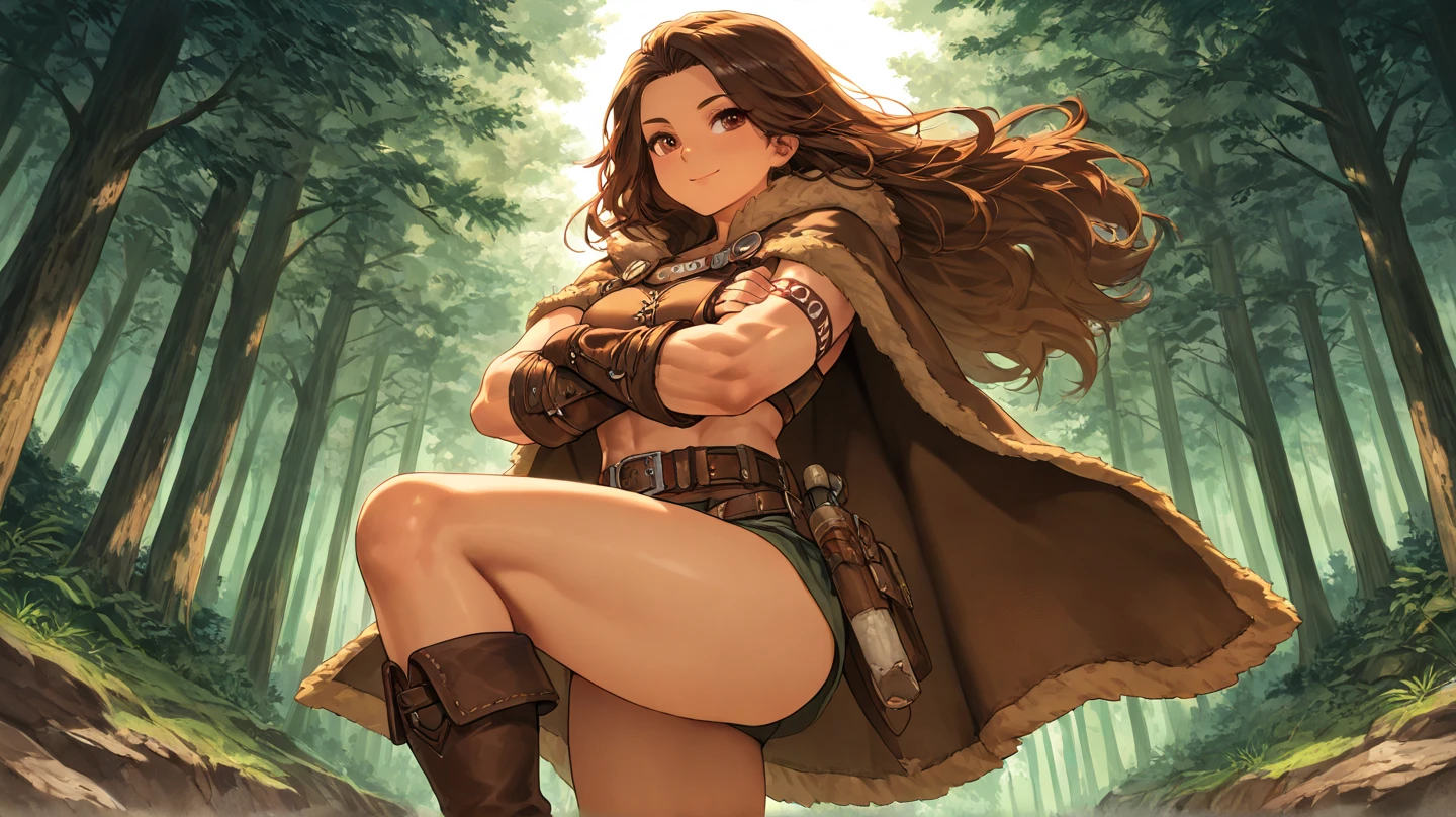 ultra detail, high resolution, ultra detailed, best quality, amazing, top quality, 1woman, pose, dwarf, female dwarf, fantasy, braids, stout, wide body type, large breasts, huge breasts, breasts larger than head, wide hips, short, shortstack, mountain dwarf, pants, boob window, long black hair, braided hair, 5 feet tall, short height, sexy, thick, muscular, breasts, big boobs, large boobs, huge boobs, bigger boobs, stout body, broad body, buxom, squat, broad body