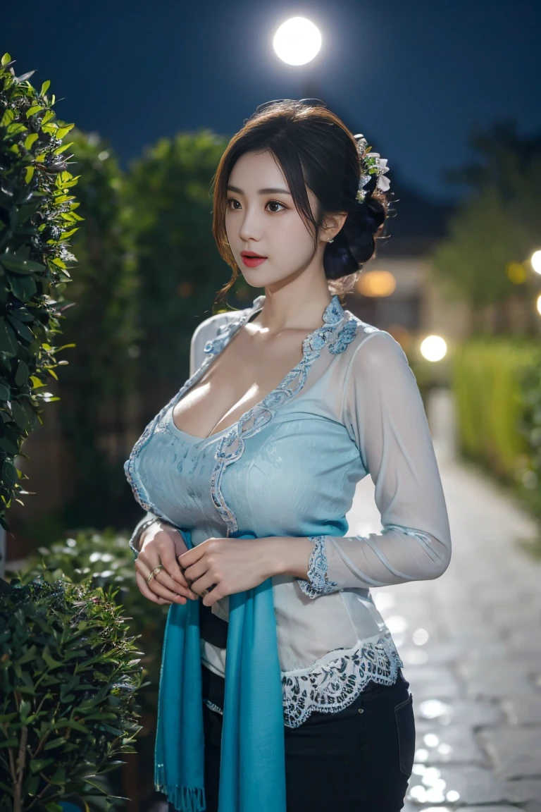 Big-breasted beauty in Hanfu,Has huge sagging breasts,Very sexy,see-through transparent clothes
