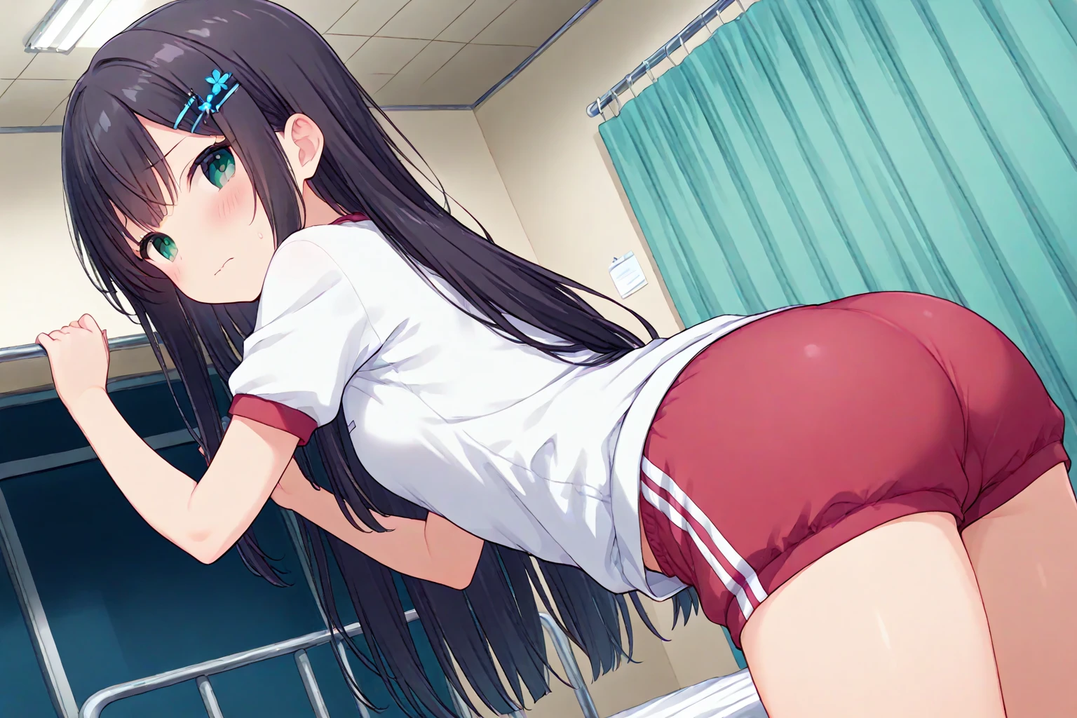 yukimi, 10., long hair, dull bangs, flat chest, No expression, shy, whole body, highest quality, (randoseru red backpack:1.4), In a seat on a crowded train、There are a lot of guys around、In underwear、angle from below、kneel down、(small area white panties:1.4)、(masturbation:1.4)、(put your hand inside your pants:1.4)、Striped pattern、embarrassing、Transparent、