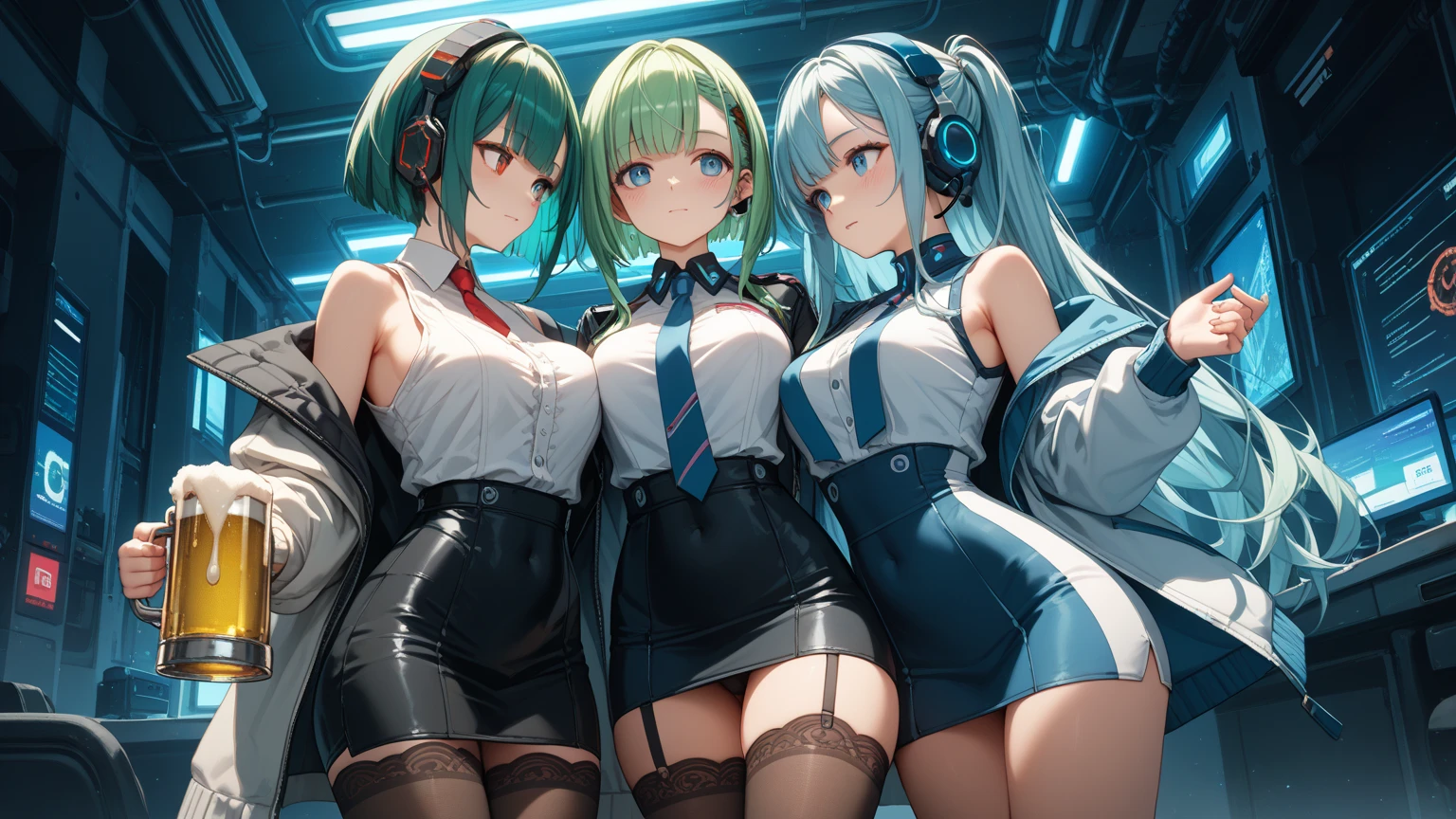 {{Best quality}, {tmasterpiece}, {{ultra - detailed}, illustration), {Detailed light}, {Extremely Delicately Beautiful),1girll,cool girl,A cup,Sexy ass,Show one's back,baseball cap,Wear only underwear,sexy lingerie,fishnet tights,{Used condoms},Lock one's wrist with a chain,Alchemy Laboratory,the mystery of unknown territories,Black hair,short hair,Black eyes,Game scene graph,Knee Shot(KS)