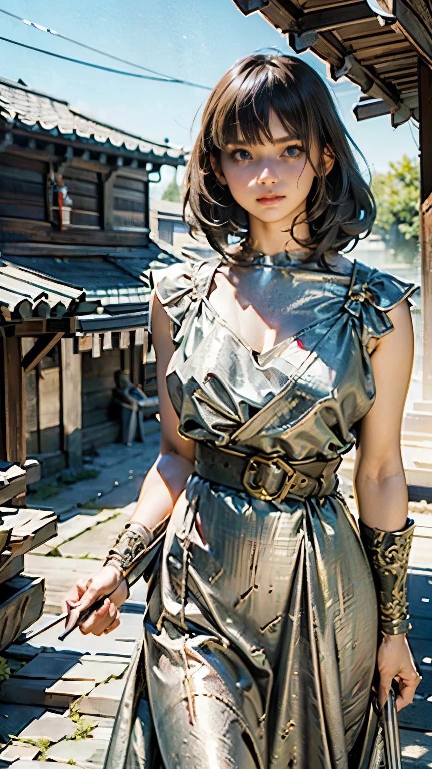 (ShinoAoi:1.2) <lora:ShinoAoi+_v1.0:1.15>, <lora:add_detail:0.8> epic character composition, by ilya kuvshinov, alessio albi, nina masic, sharp focus, natural lighting, subsurface scattering, f2, 35mm, film grain,matte skin, pores, colors, hyperdetailed, hyperrealistic, confident, certain, poise, conviction, faith, boldness, looking at camera, ( An ankle-length, high-necked shirtdress with a cinched waist. :1.2), (close-up:1.1), detailed shoulders, detailed arms, detailed face, detailed neck, detailed eyes, detailed pupils, detailed lips, strappy high heels, In the captivating backdrop of an ancient castle courtyard, the photographer orchestrates an upper body portrait, skillfully placing the model within the historical grandeur. The expressive gaze resonates with the majestic surroundings, the castle s stone walls providing a regal complement to her allure. Dramatic folds and rich tonal contrasts unfold against the backdrop of centuries-old architecture, accentuating the model s natural contours. The play of sunlight, filtered through ancient archways, imparts a timeless glow to the scene. Subtle textures and refined elegance intertwine, creating a visual harmony with the historical elements. In the serene simplicity of this historic setting, the photographer transforms light into an art form. The model seamlessly integrates into the castle s legacy, each fold and highlight contributing to a composition that captures not only the visual but also the tactile essence of the moment. This photograph becomes a conduit for emotion, inviting the viewer to feel the echoes of history, envisioning the embrace of opulence within the enduring beauty of the castle. The photographer s skill transforms the interaction between the model and the ancient architecture into a poetic harmony, leaving an indelible mark on the senses.