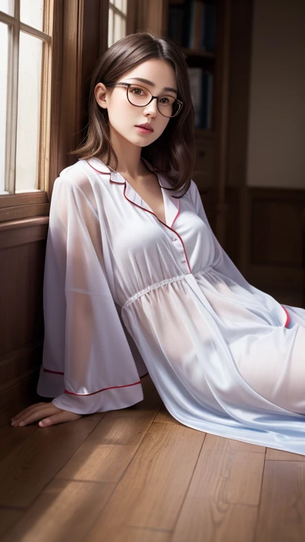 Best quality,masterpiece,Ultra-high resolution,RAW photos, Cat ears,cute,In the light,deep shadow,Low profile,Cold Light,sexy look,Long hair,((best quality: 1.5)) ((masterpiece: 0.8)), Intricate details, Clear focus, professional, real life, Real facial expression, Dynamic poses, ((([Large breasts:0.8])))),Half-length photo,Smile,charming,charming,(Wear translucent pajamas),Leaks out half of the chest,