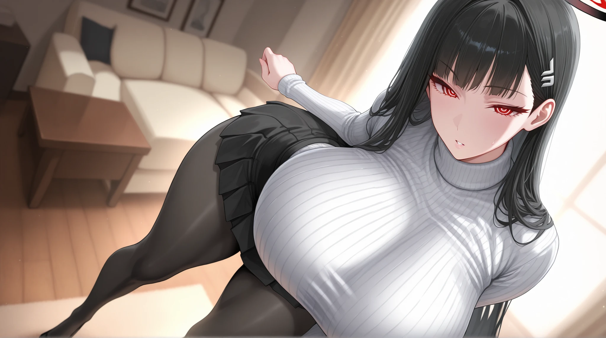 Big breasts, upturned buttocks, black long straight, plum blossoms, Kong Wu powerful